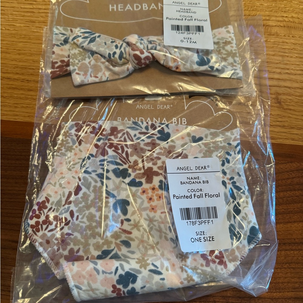 Angel Dear bandana bid and bow headband set